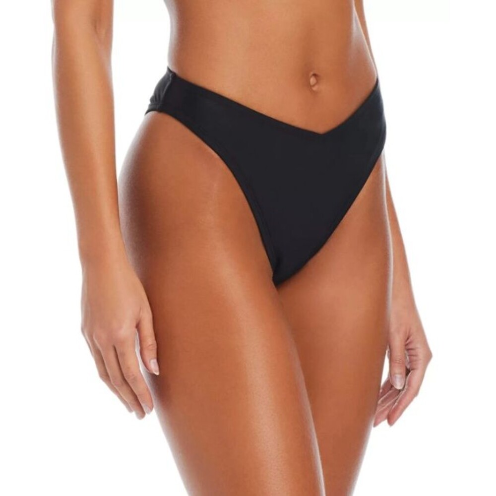 Bar III Women's Resort High-Leg Hipster Bikini Bottoms Black Size M  18207